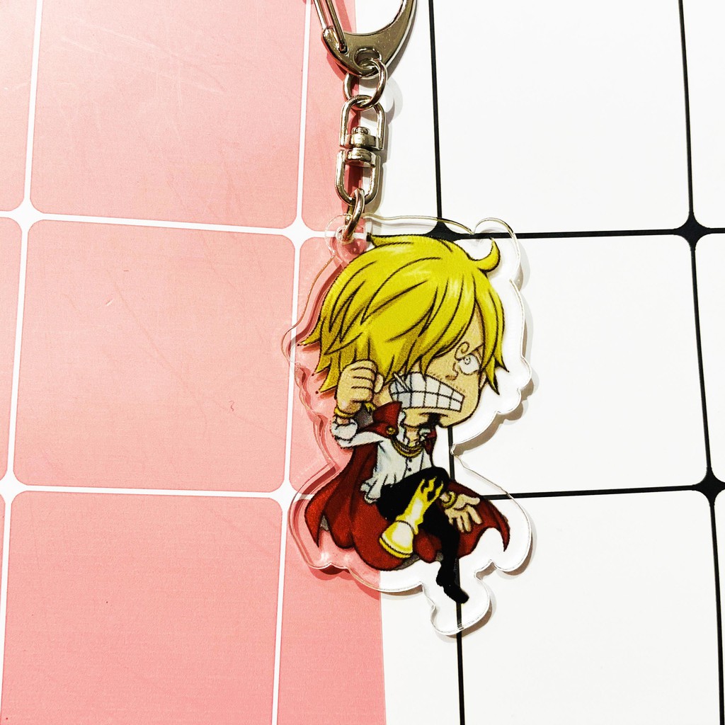 ( Mica trong acrylic ) Móc khóa One Piece Đảo Hải Tặc Sanji quà tặng xinh xắn dễ thương in hình anime chibi