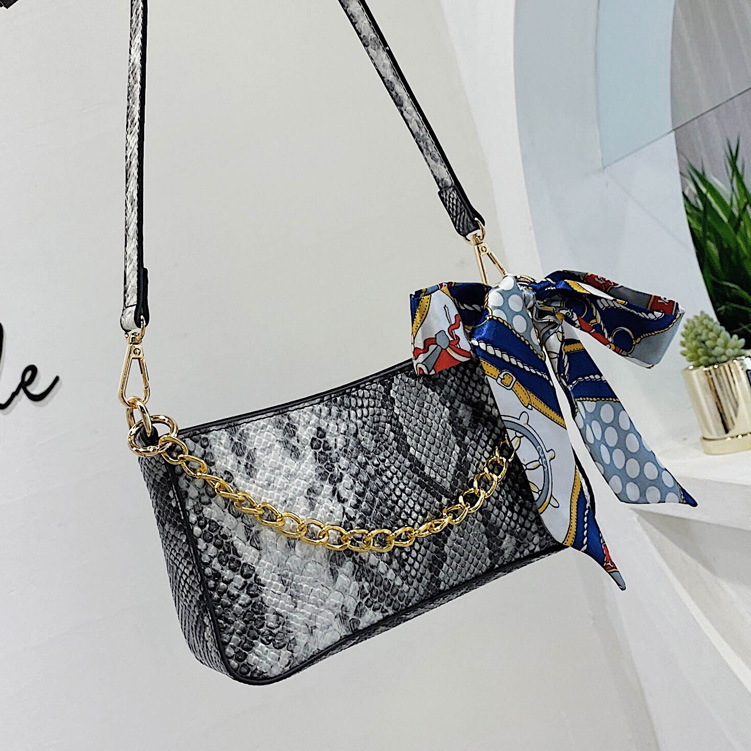 Túi Xách JASMIN NOIR Đeo Vai Họa Tiết Giả Da Rắn Thời Trang Sành Điệu Cho Nữ
