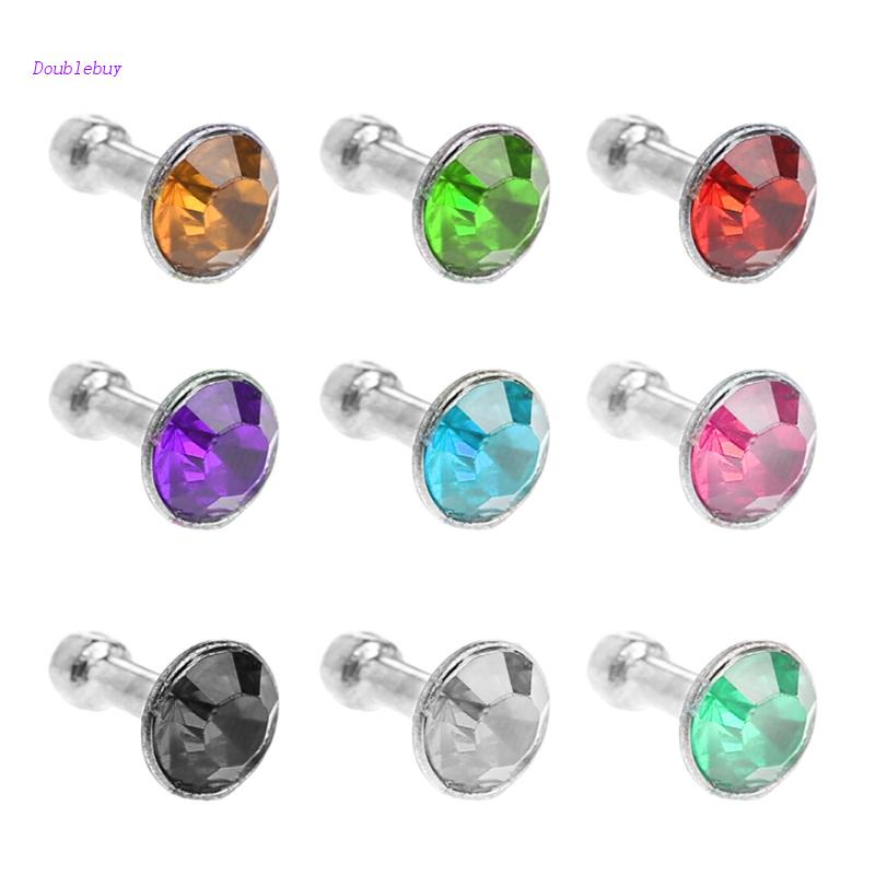 Nút Chặn Lỗ Cắm Tai Nghe Chống Bụi 3.5mm Hình Tròn Đính Đá Lấp Lánh Dành Cho Điện Thoại Thông Minh