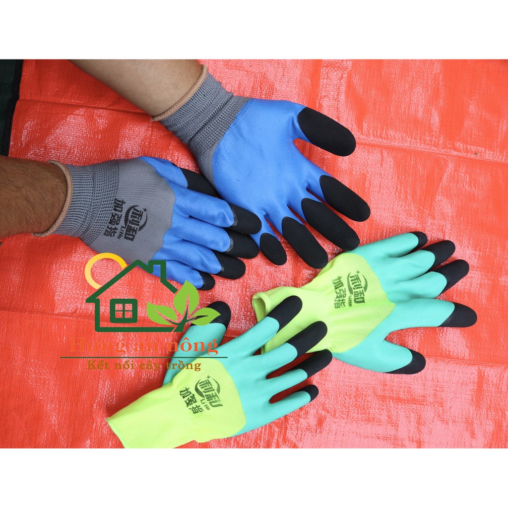BTL2 - bao tay cao su bảo hộ lao động cao cấp phủ bọt cao su latex dày dặn chống mài mòn trơn trợt free size