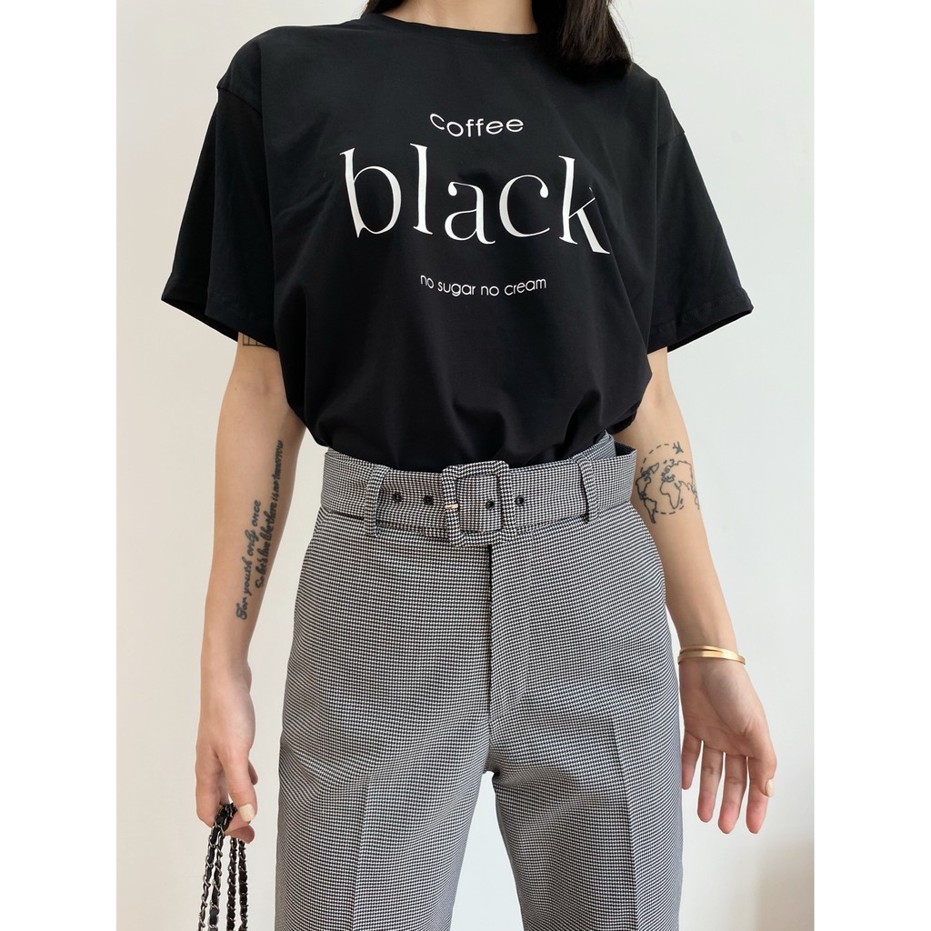 Áo Thun In Chữ Coffee Black 2 Màu EDINI - A1185