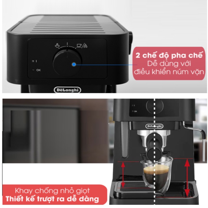 Máy pha cà phê Espresso nhãn hiệu Delonghi EC235.B công suất  1100 (W)