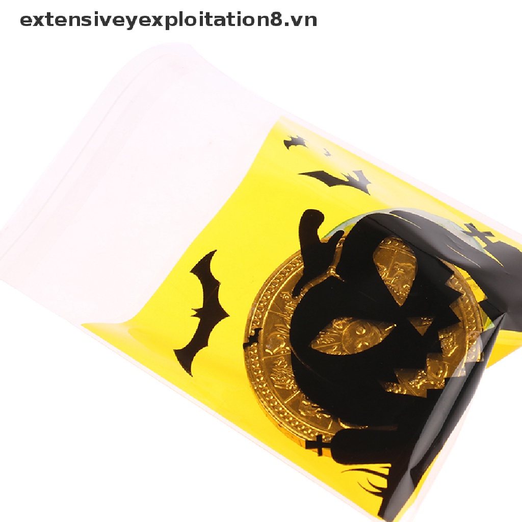 Set 100 Túi Nhựa Đựng Bánh Kẹo Phong Cách Halloween
