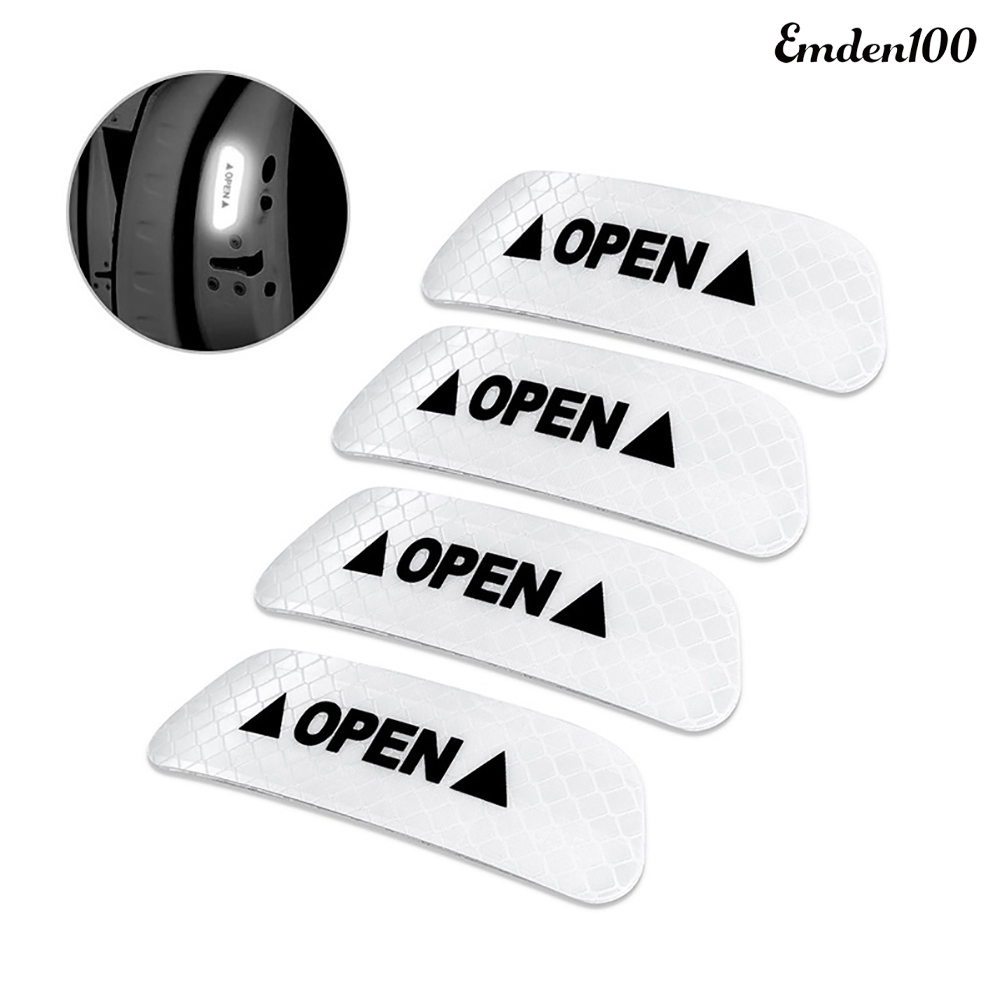 Bộ 4 Miếng Dán Phản Quang Cảnh Báo Mở Cửa Xe Ô Tô