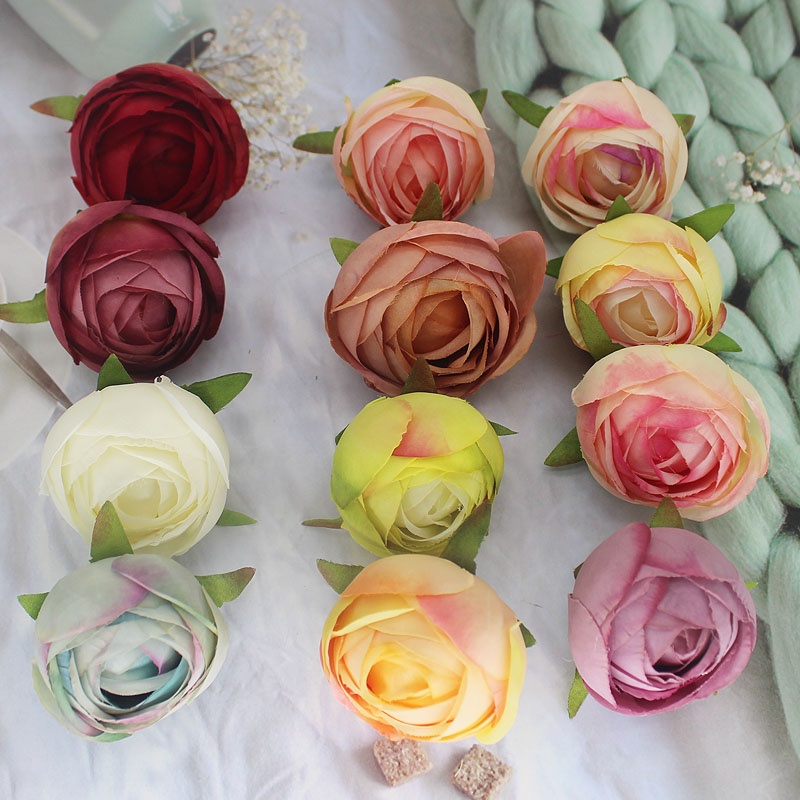 (8cm) Đầu bồng hồng sen trứng,trà trứng trang trí