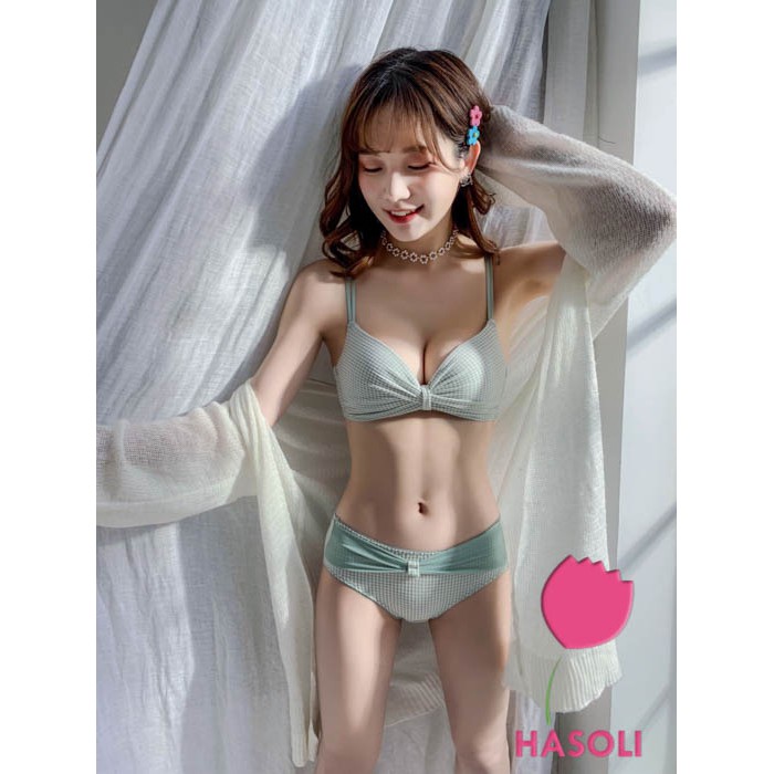 Bộ Đồ Lót Kẻ Sọc Caro Không Gọng Gợi Cảm AL45