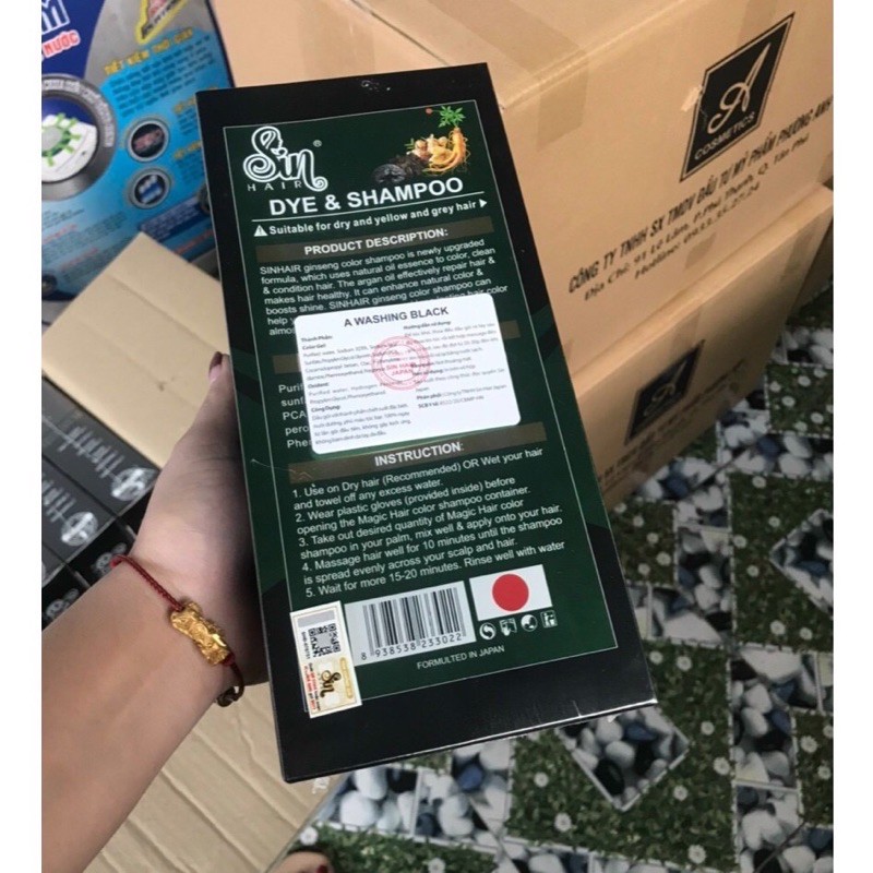 Dầu Gội Thảo Dược Phủ Tóc Bạc Nhân Sâm Sin Hair 500ml hàng chuẩn cty 100% | BigBuy360 - bigbuy360.vn