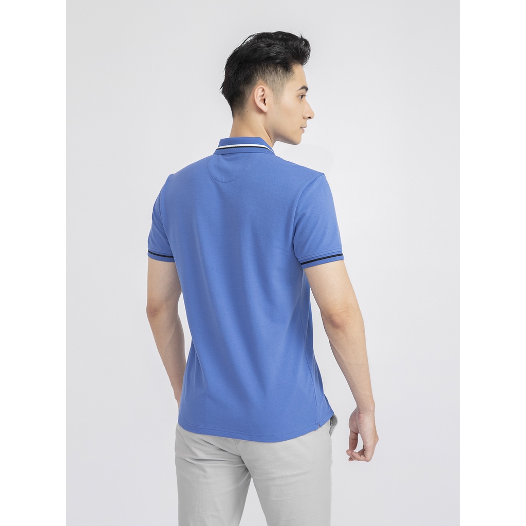 Áo polo nam ngắn tay ARISTINO APS037S1 dáng Slimfit, cotton màu xanh biển