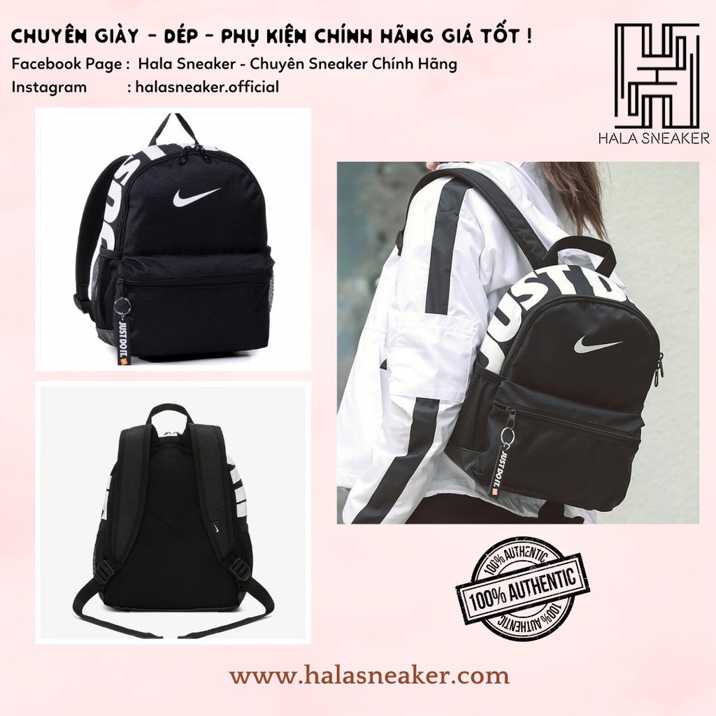 Balo Chính Hãng Nike Mini Brasilia JDI Backpack Mini BA5559 013 - Màu Đen Authentic - Halasneaker.com