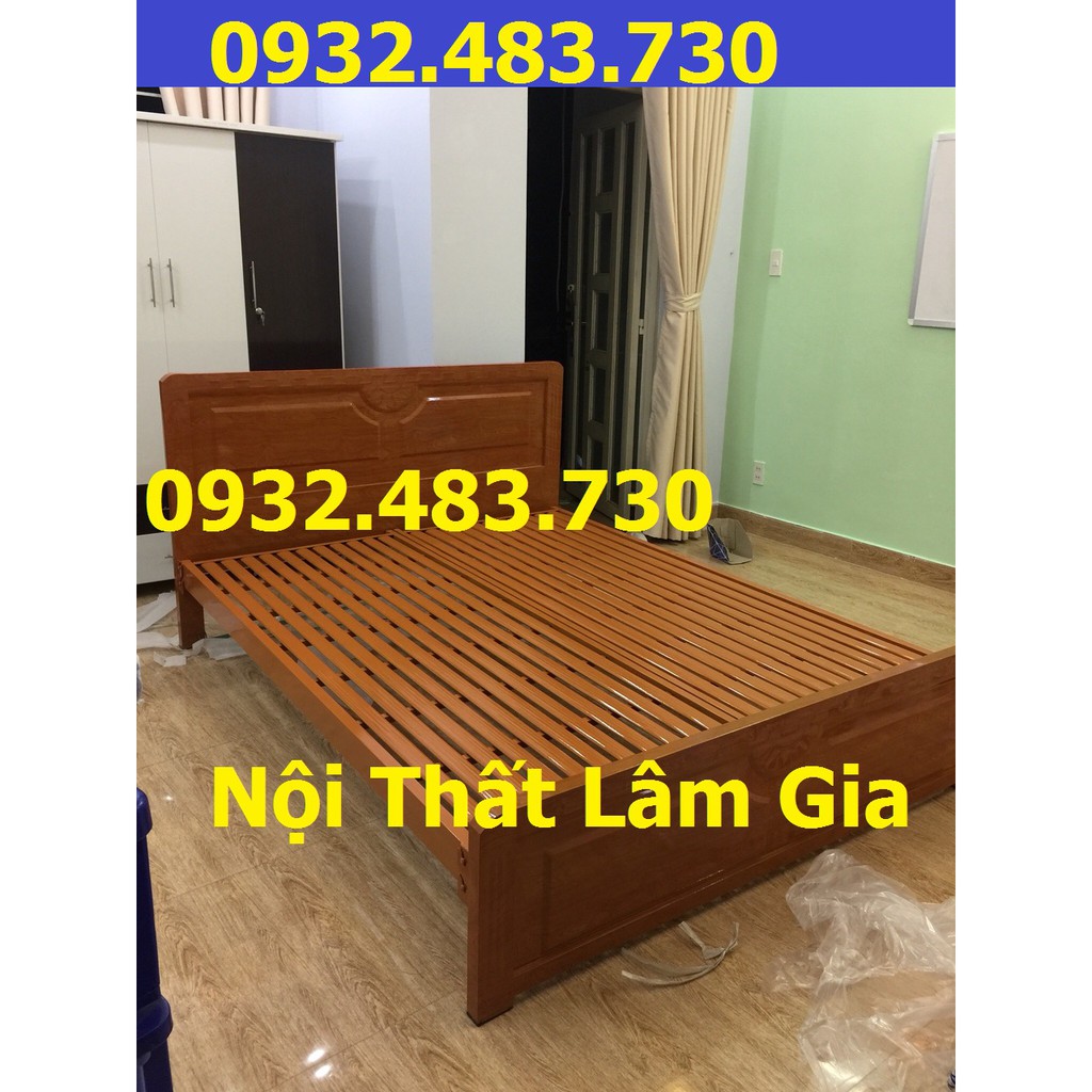 Giường sắt giả gỗ loại tốt 1m2x2m