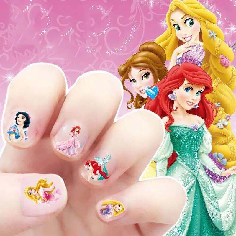 SUGE Miếng Dán Trang Trí Móng Tay Họa Tiết Công Chúa Băng Giá Elsa Anna Mickey Minnie