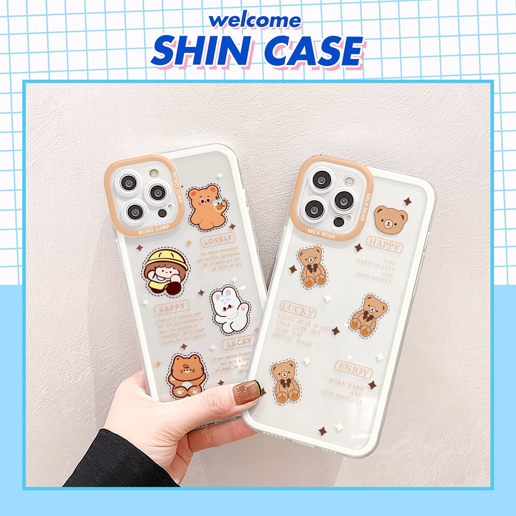 Ốp lưng iphone Joy Bear Roro trong cạnh vuông 6/6plus/6s/6splus/7/7plus/8/8plus/x/xs/11/12/13/14/pro/max/promax/plus