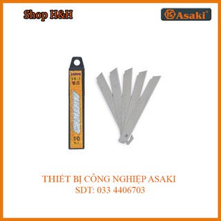 Bộ 10 lưỡi dao rọc giấy bảng nhỏ asaki ak-8766