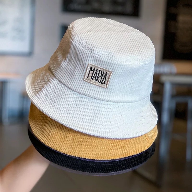 Mũ Bucket Nón Tai Bèo Vành Cụp Nhung Gân Thêu Chữ Maria 469 Nhiều Màu Sắc Ulzzang Form Unisex Nam Nữ - Hazo
