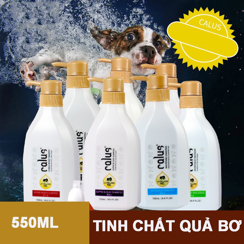 Sữa tắm cho chó mèo phòng ngừa ve,rận, kháng khuẩn, khử mùi hiệu quả CALUS loại 550ml - YEUPET