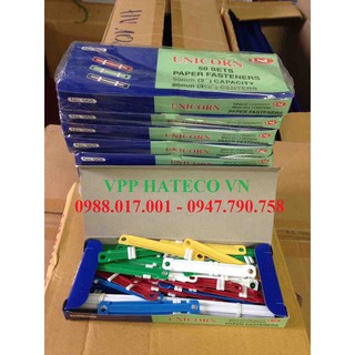 2 hộp Nẹp Acco nhựa Unicorn 968 (loại dày) - Kẹp Acco, Xiên chứng từ, Thanh cài Acco