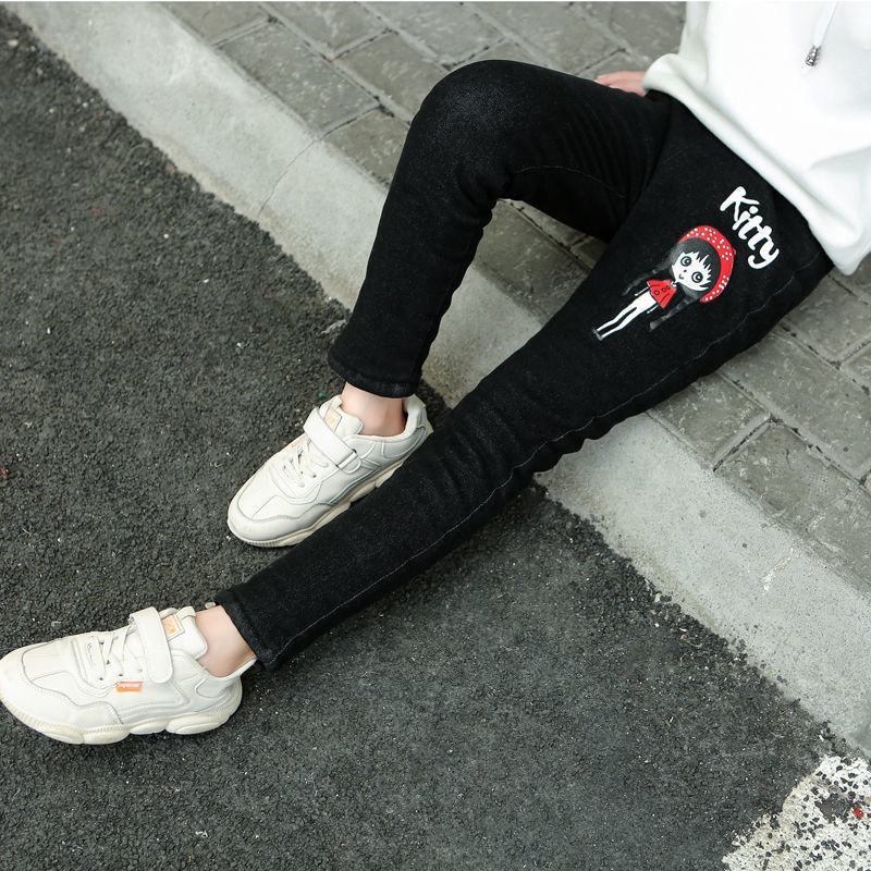 Quần jean dài lót lông cho bé gái    ☑️ Quần áo size đại cho bé gái 9 tuổi ☑️ Thời trang bé gái 30kg, 35kg