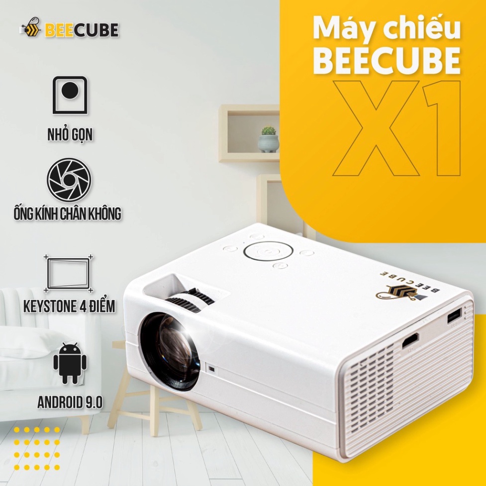 Máy Chiếu Phim Mini Beecube X1 Độ Phân Giải HD- Bảo Hành Chính Hãng 12 Tháng