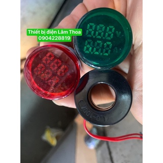 Đèn báo hiển thị kép volt ampe hình tròn phi 22 ac 50-500v 0-100a