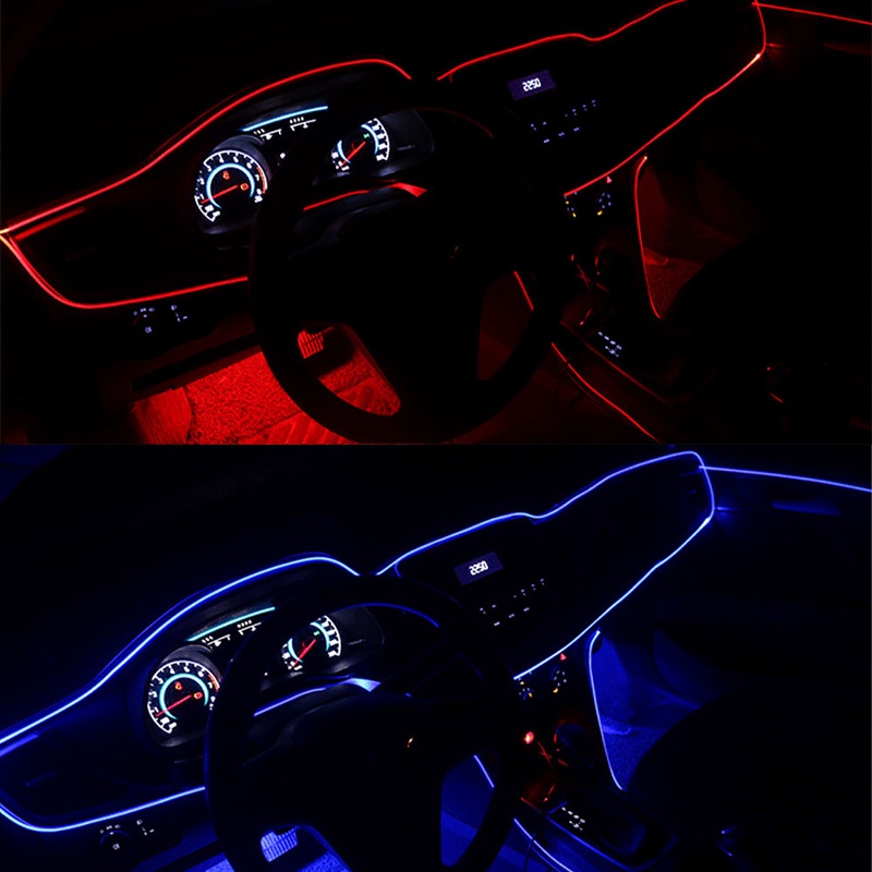 Cars 5M EL Air Light Conductor Strips For DIY Flexible Interior AUTO Party Decoration Lights 12V USB Neon Light Strips
