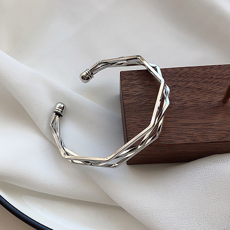 Vòng tay thép titan đính đá kim cương nhân tạo dành cho nam và nữ