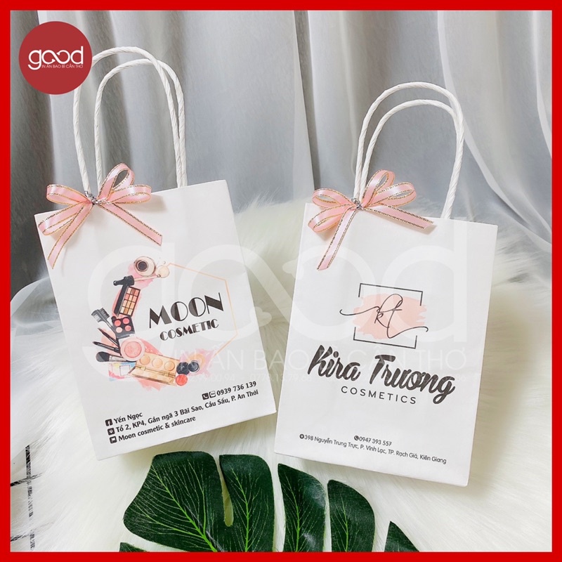 [HÀNG CHUẨN] 100 túi giấy in logo theo yêu cầu - miễn phí thiết kế - siêu xinh