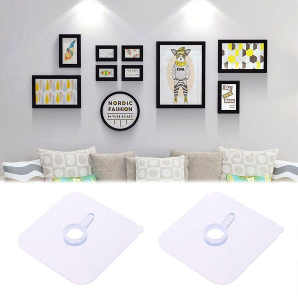 LEISURE Set 2 / 4 Móc Treo Khung Ảnh Trong Suốt Không Cần Khoan