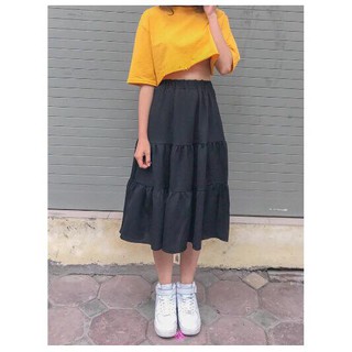 Chân váy 3 tầng 2 màu (trắng/đen)