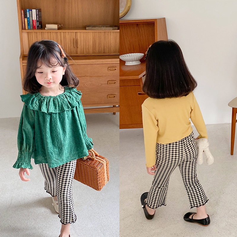 Quần Legging Co Giãn Họa Tiết Kẻ Sọc Màu Sắc Thời Trang Xuân Hè Phong Cách Hàn Quốc Cho Bé Gái