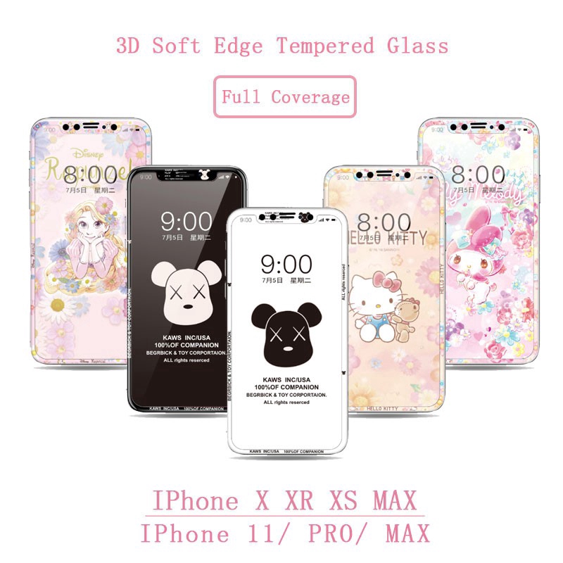 Kính Cường Lực Bảo Vệ Màn Hình In Hình Hoạt Hình Đáng Yêu Cho Iphone 11 Pro Max Iphone X Xr Xs Max