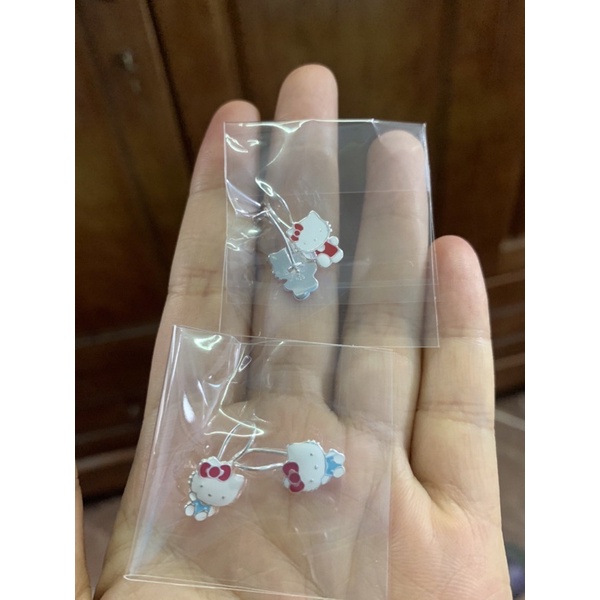 Khuyên tai móc chắc chắn mèo kitty siêu bền đẹp bạc chuẩn NGỌC MẬU