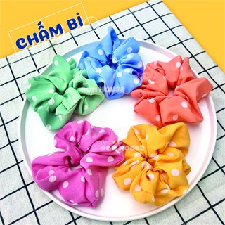 Dây buộc tóc Scrunchies chấm bi