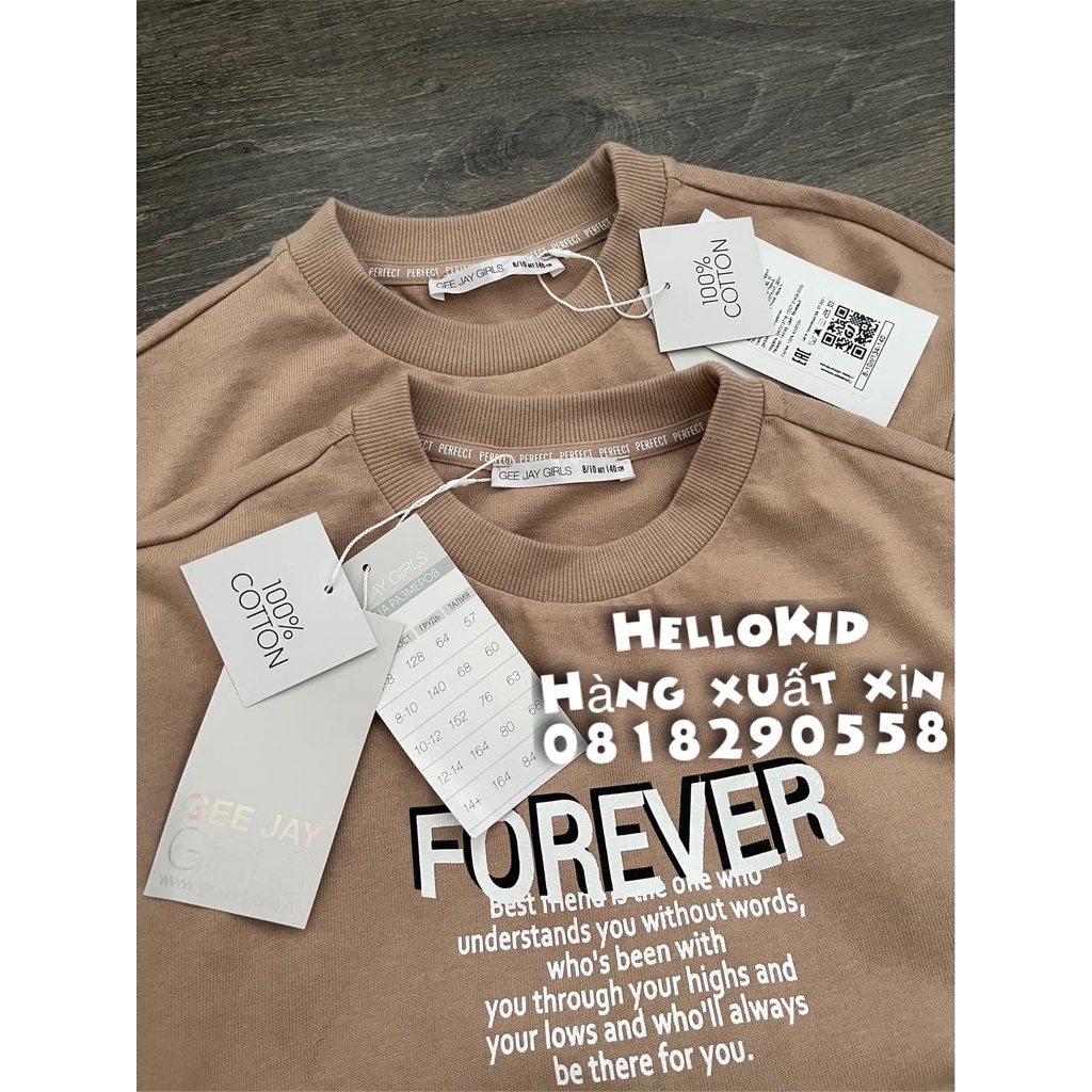 A442 - Áo nỉ forever vàng nude bé gái