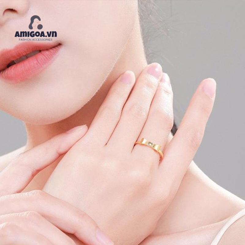 ✨✨Nhẫn Đeo Ngón Tay Kiểu Hở Hình Nơ Bằng Kim Loại Phong Cách Mới 2022 Thiết Kế Đơn Giản Độc Đáo Cho Nữ