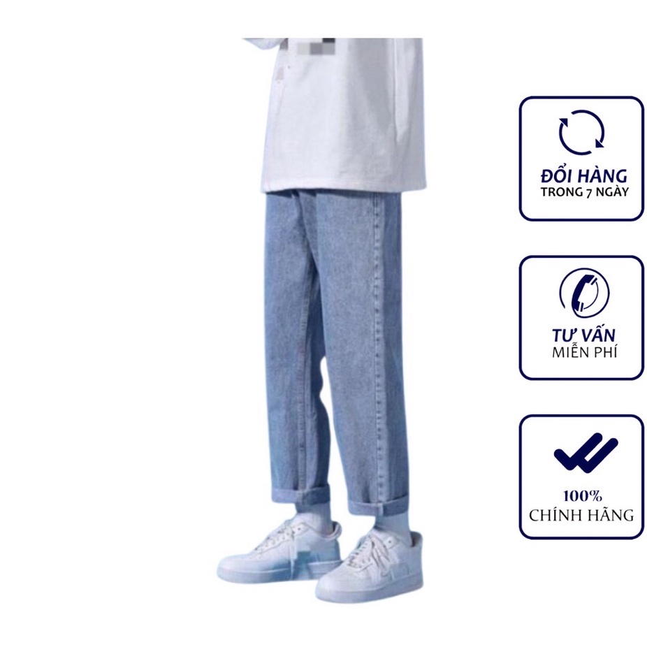 Quần Jeans Baggy Màu Xanh Nhạt Ống Xuông Dành Cho Nam Và Nữ Hàn Quốc Năm Nay Unisex JEAGOVN