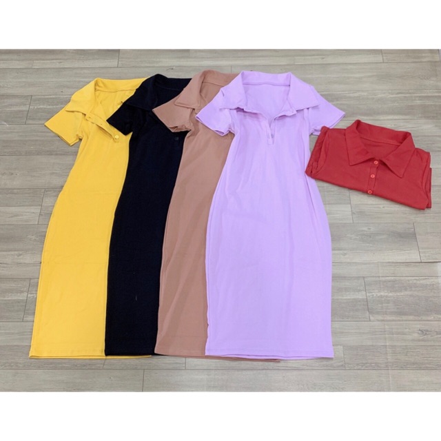 Đầm body cổ trụ