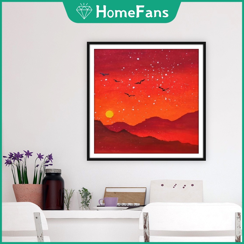 Bộ Tranh Đính Đá 5D Tự Làm Hình Phong Cảnh Trang Trí Nhà Cửa 40x40cm / 50x50cm