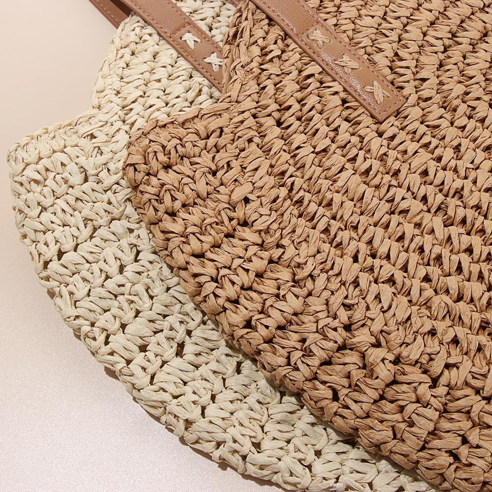 JUNE Túi Xách Đan Lát Thời Trang Biển Cho Nữ