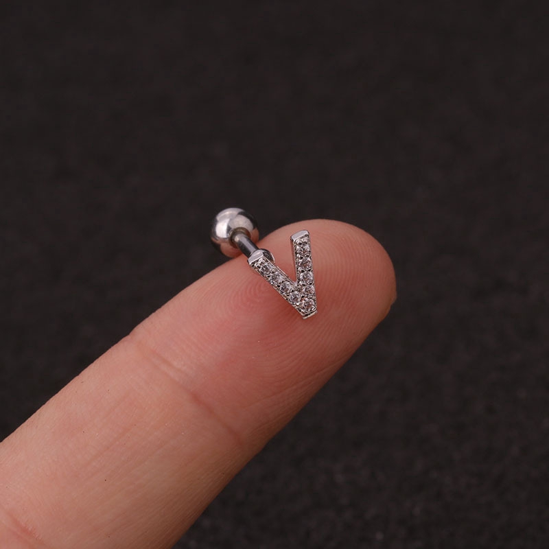 1 Đôi Khuyên Tai Chữ Cái U-Z 16g
