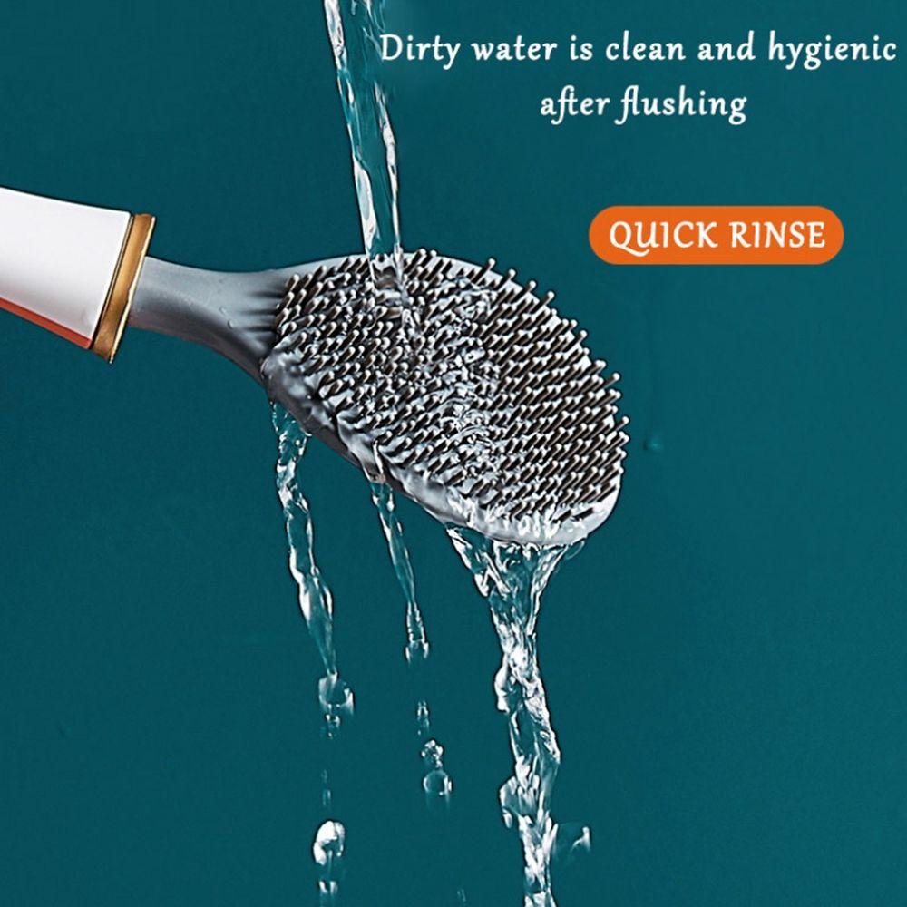 Bàn Chải Chà Toilet Bằng Silicone Gắn Tường Tiện Dụng