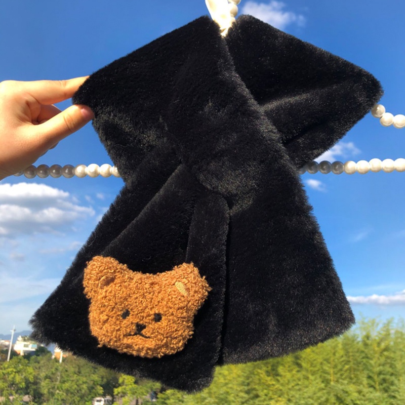 Khăn Choàng Cổ Bằng Lông Giả Hình Gấu Giữ Ấm Cho Bé