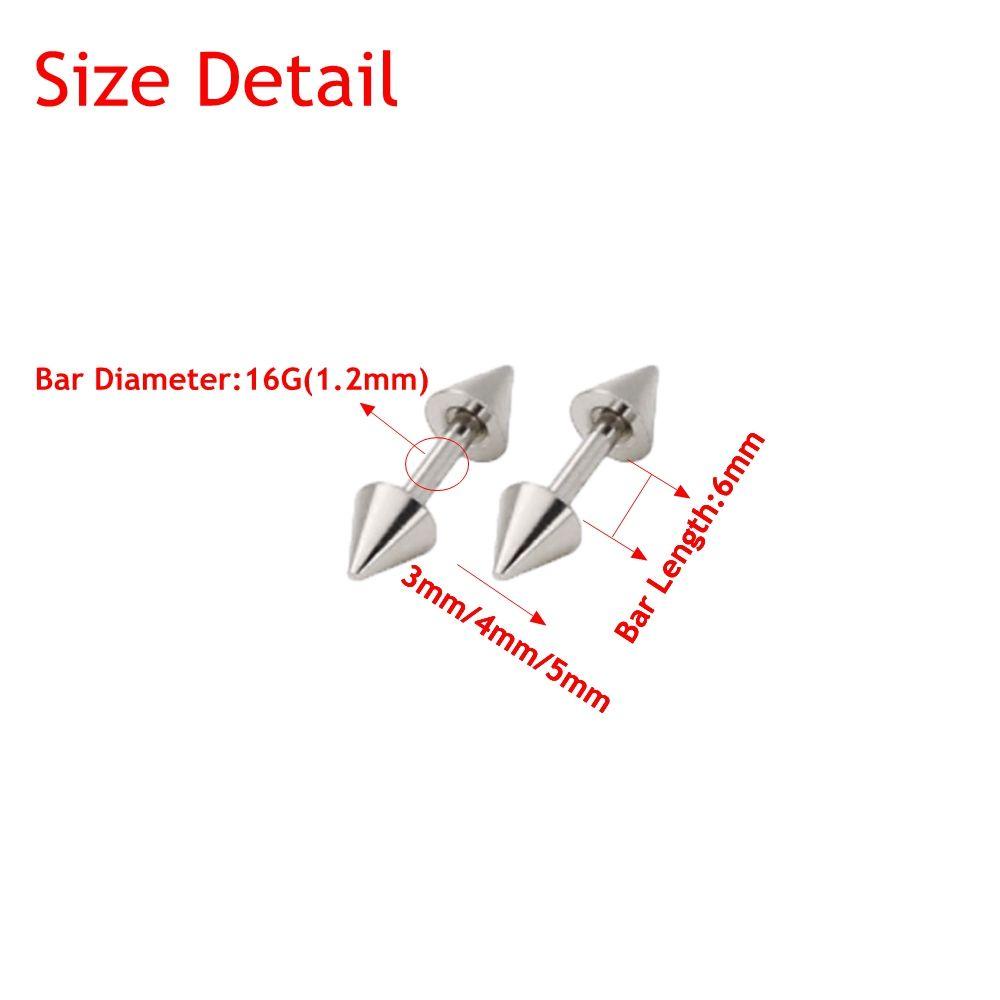Set 2 Khuyên Tai Đinh Tán Kiểu Dáng Đơn Giản|Khuyên Tai Đinh Tán Bằng Thép Không Gỉ Nhiều Màu Sắc