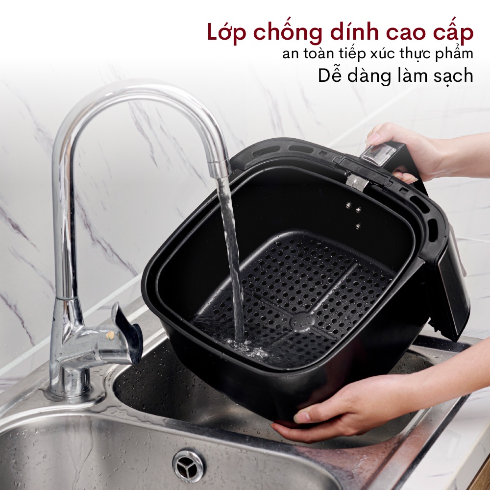Nồi chiên không dầu 9.2L Nhập Khẩu Nhật Bản Fujihome, Nồi chiên không khí cơ 9 lít không hơi nước tự ngắt,tặng kèm gắp