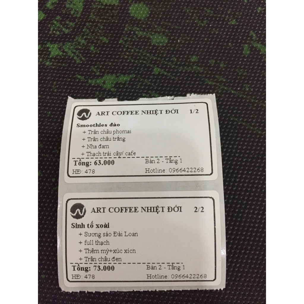 [COMBO 100 CUỘN LOẠI 950 TEM] Tem trà sữa 50x30mm giấy in tem dán trà sưa, trà chanh.