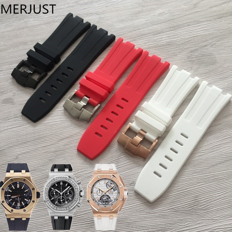 Thích hợp cho dây đeo đồng hồ cao su AP Audemars Piguet Royal Oak Offshore 26400 dây đeo silicone chống thấm nước và chống mồ hôi