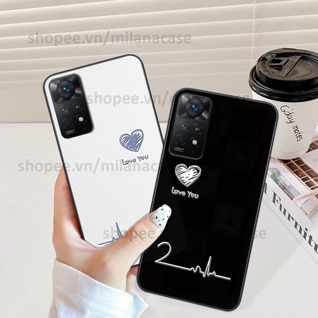 Ốp Xiaomi Redmi Note 11 4G / Note 11S / Note 11 Pro 5G in hình caro trái tim siêu đẹp, siêu nét đầy phong cách cá tính