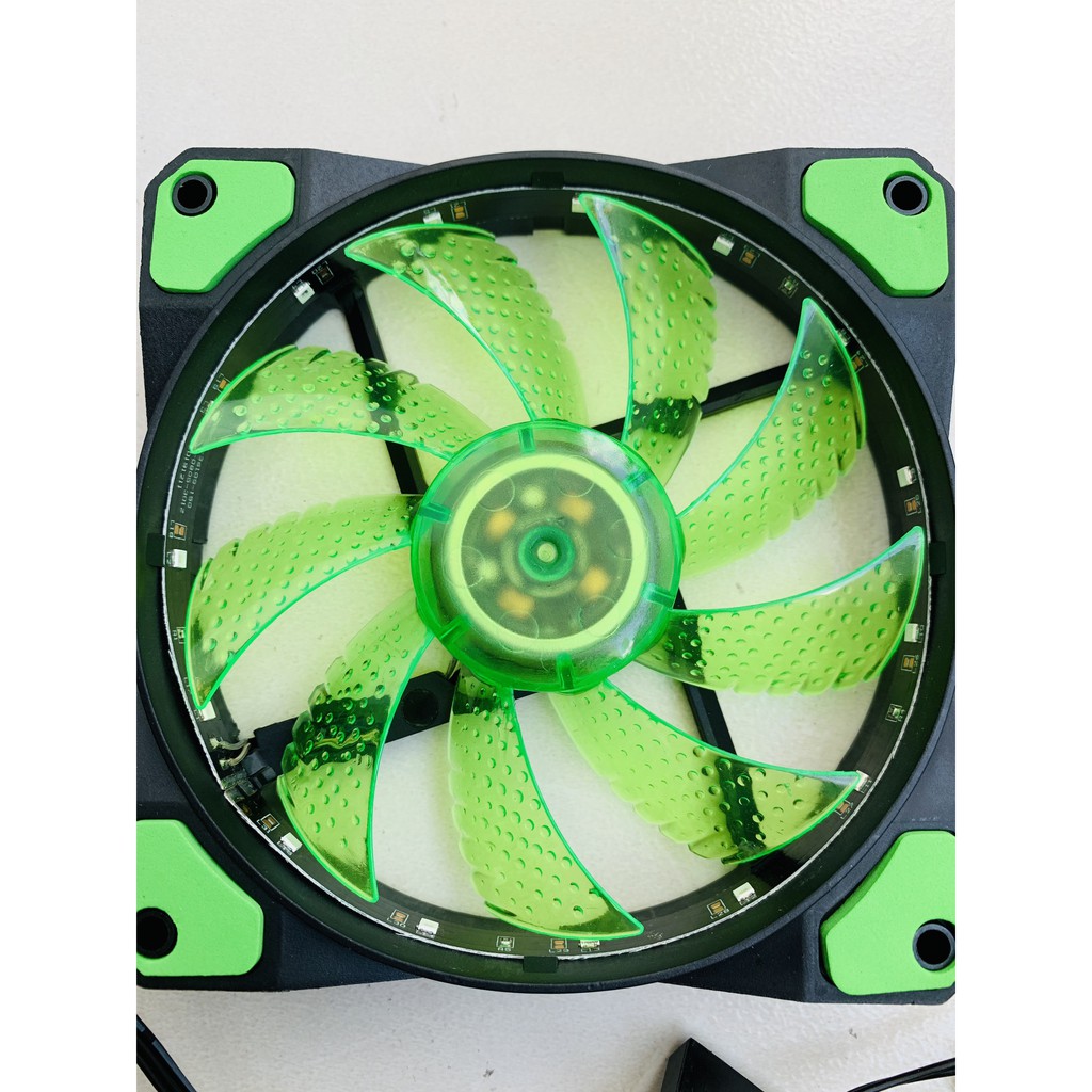 Fan 12cm 15 led HI màu xanh lá Quạt thông gió thùng máy