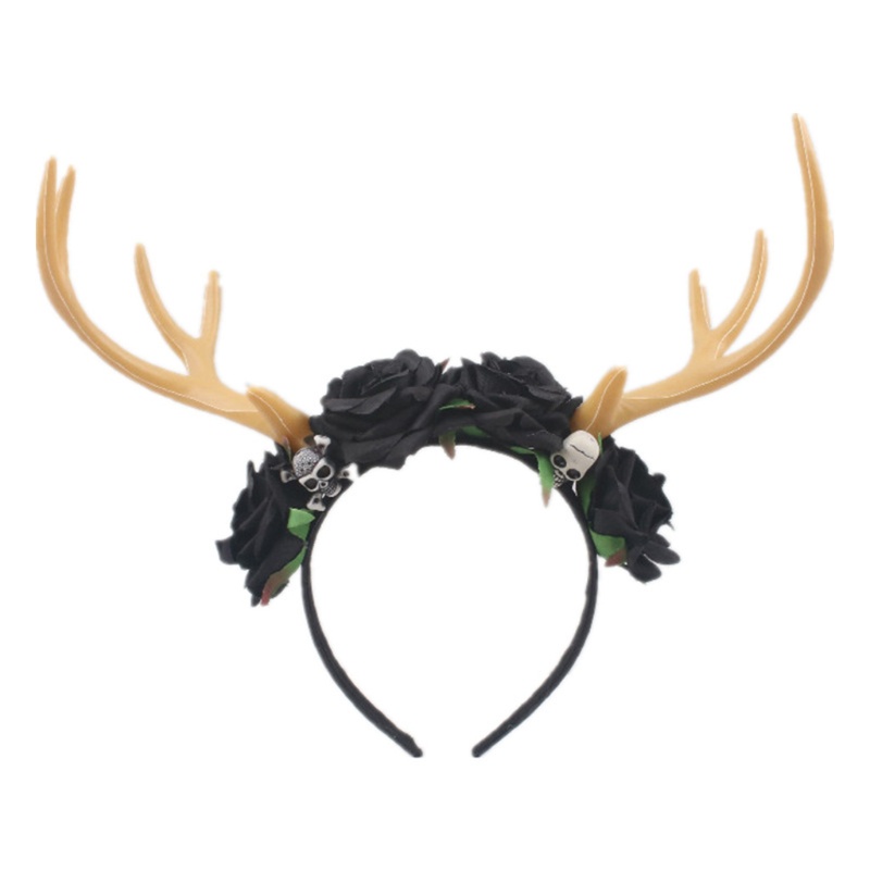 Băng Đô Cài Tóc Hình Sừng Hươu Phong Cách Gothic Cho Dịp Halloween