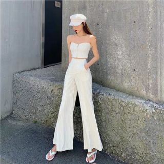 Set áo ống + quần cullotes siêu sang chảnh