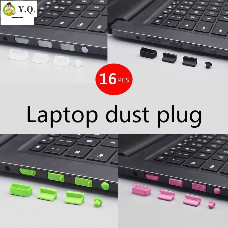 Set 16 nút silicon chặn các cổng laptop chống bụi bảo vệ tiện dụng